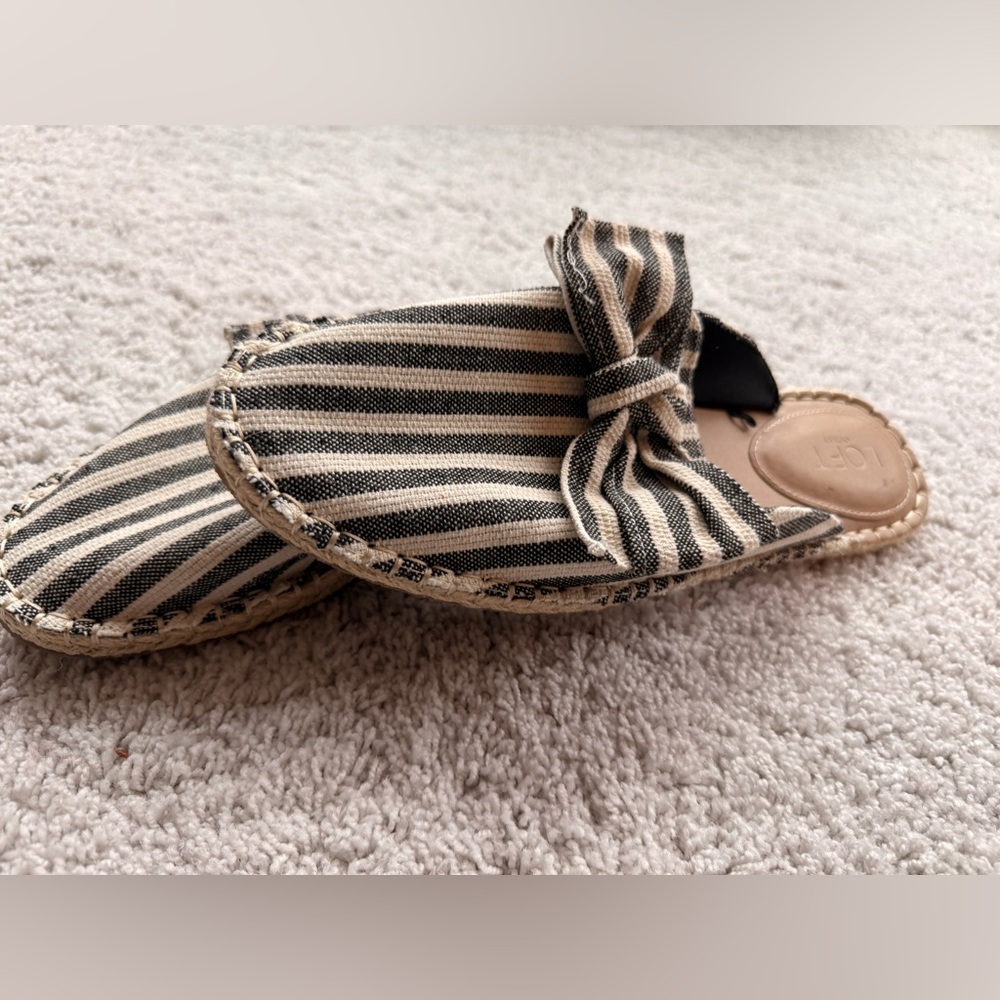 Loft Canvas Striped Slides on Mules Size 10 - Picture 2 of 7